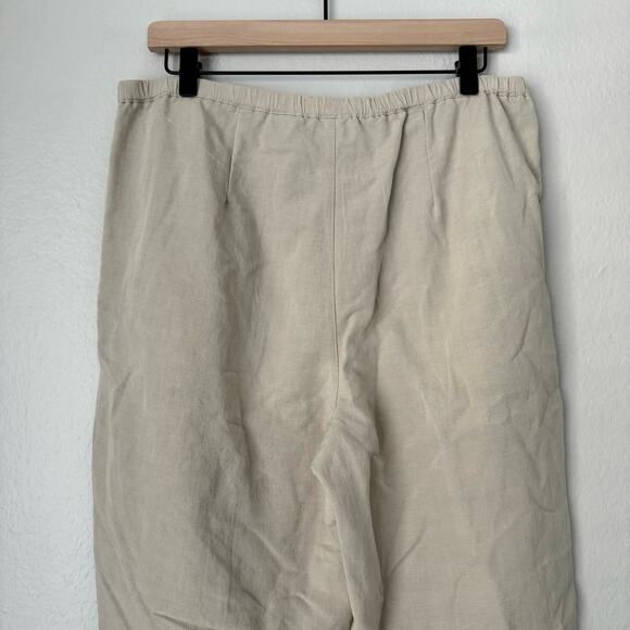 Vintage Drapers & Damons Womens Beige Linen Blend Pants Stretch Pull-On Size 8 - Picture 4 of 8